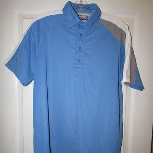 UnderArmour Cold Black Blue Golf Polo Large Mens